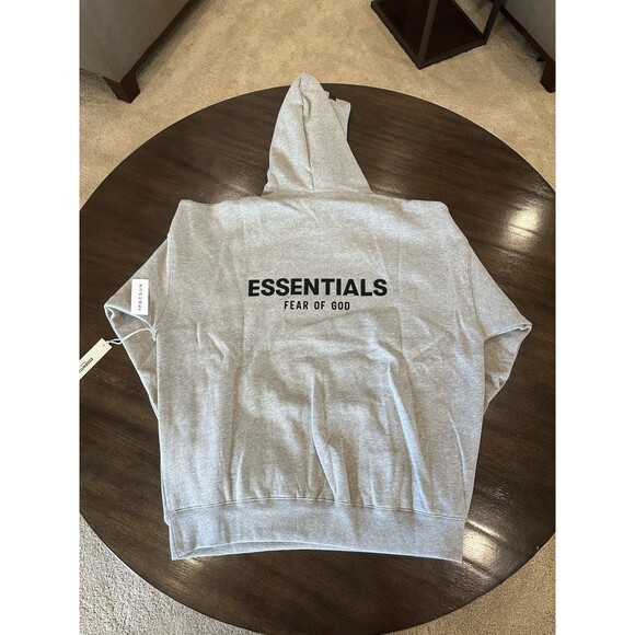 Size Medium Fear Of God Essentials Hoodie Dark Oatmeal (SS22) NEW 100% AUTHENTIC - Picture 2 of 11